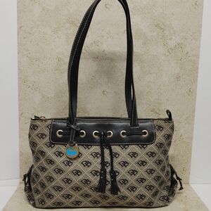 Vintage Dooney & Bourke Logo Purse Canvas Double Handles